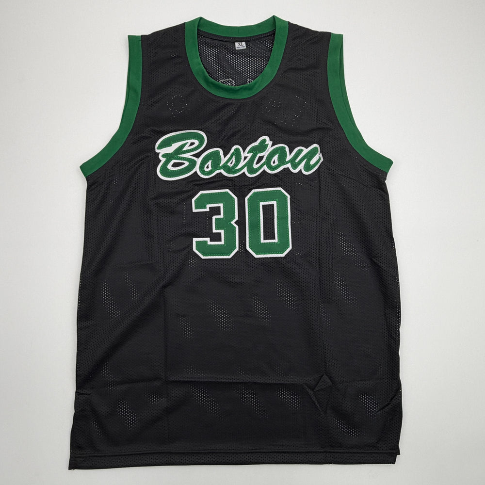Autographed/Signed Sam Hauser Boston Black Basketball Jersey Beckett BAS COA