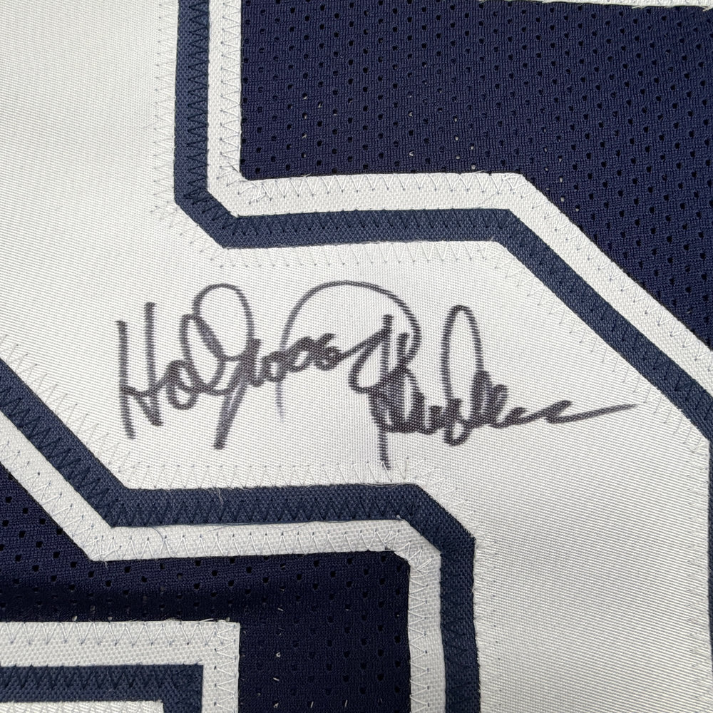 Autographed/Signed Thomas Henderson Dallas Blue Football Jersey JSA COA