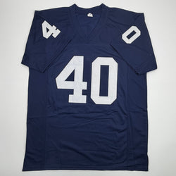 Autographed/Signed Jesse Luketa Penn State Blue College Football Jersey JSA COA