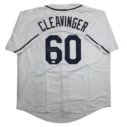 Autographed/Signed Garrett Cleavinger Tampa Bay White Baseball Jersey JSA COA