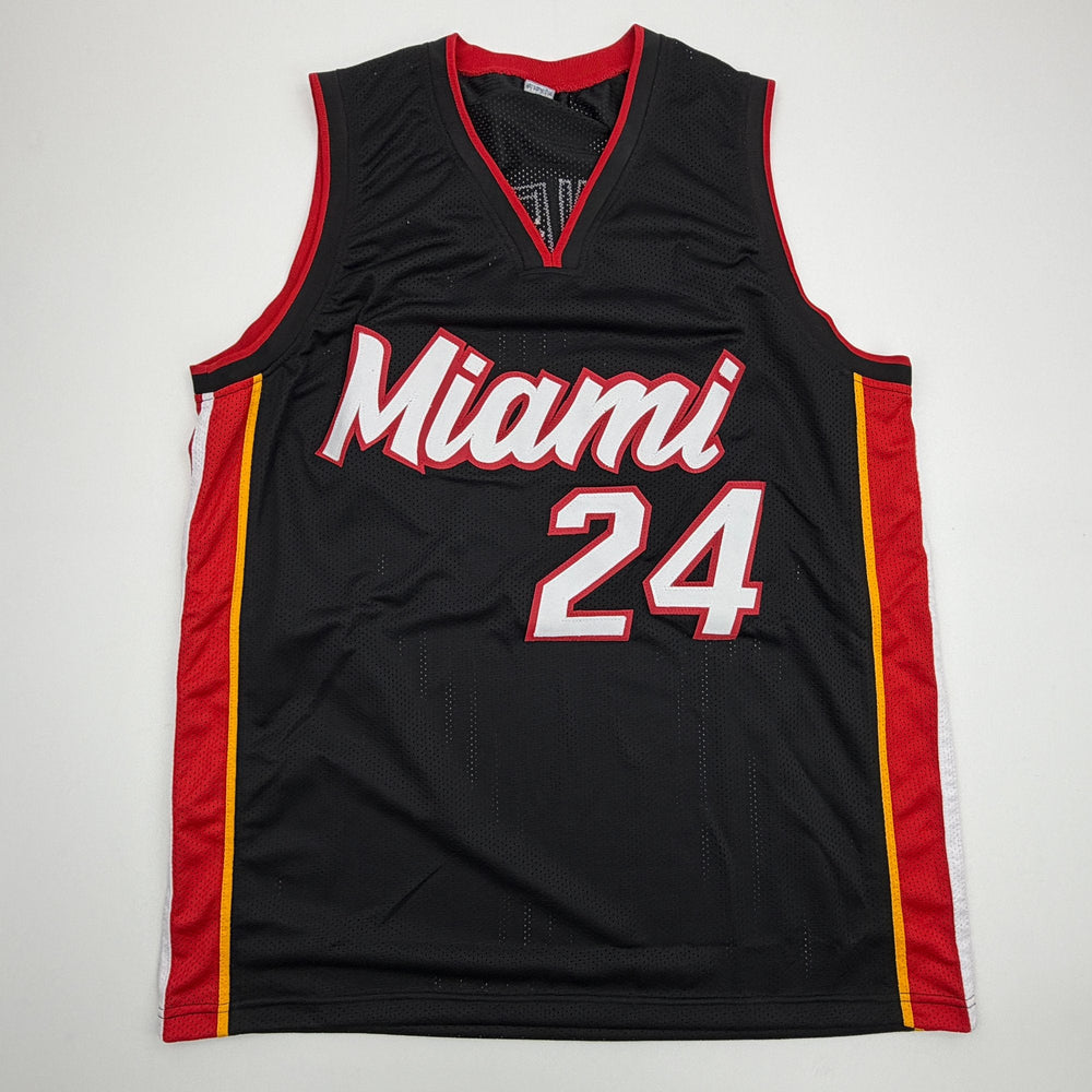 Autographed/Signed Norman Powell Miami Black Basketball Jersey Beckett BAS COA