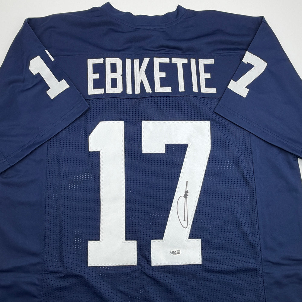 Autographed/Signed Arnold Ebiketie Penn State Blue College Football Jersey JSA COA