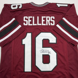 Autographed/Signed LaNorris Sellers South Carolina Maroon College Football Jersey JSA COA