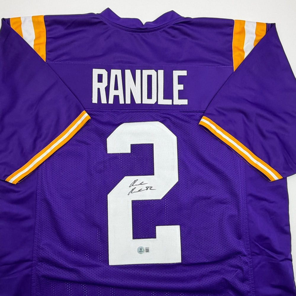 Autographed/Signed Rueben Randle LSU Purple College Football Jersey Beckett BAS COA