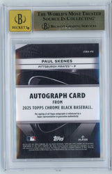Graded 2025 Topps Chrome Black Paul Skenes #CBAPS /150 Blue Refractor Auto Baseball Card BGS 9.5 Auto 10 Gem Mint