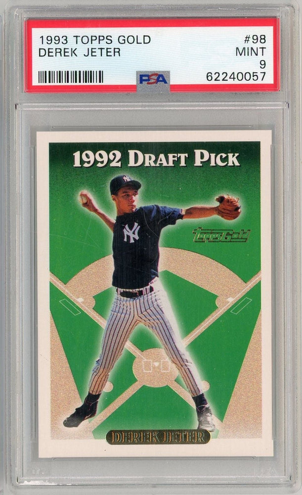 Graded 1993 Topps Gold Derek Jeter #98 Rookie RC Baseball Card PSA 9 Mint