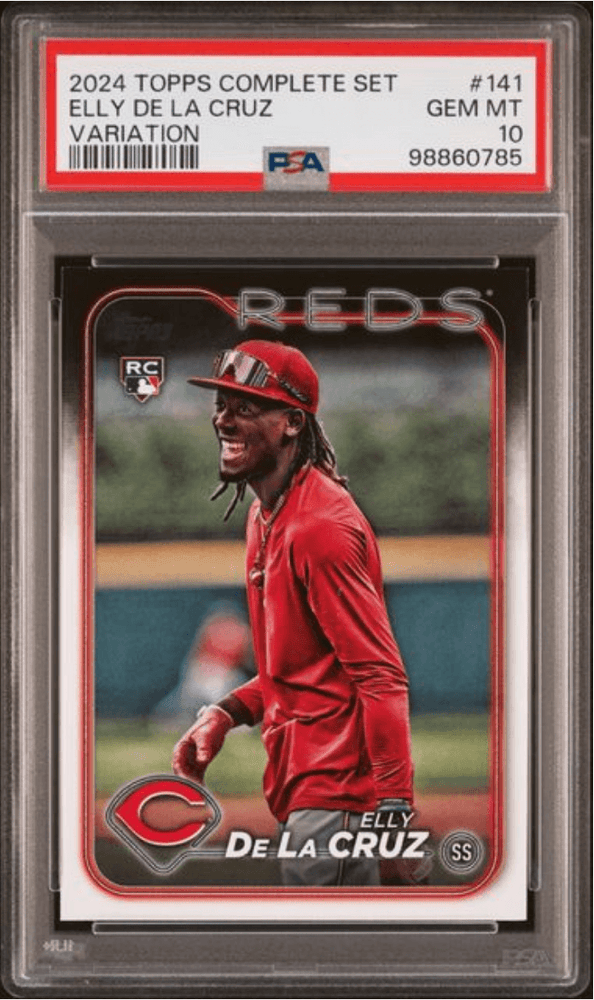 Graded 2024 Topps Complete Set Elly De La Cruz #141 Variation Rookie RC Baseball Card PSA 10 Gem Mint