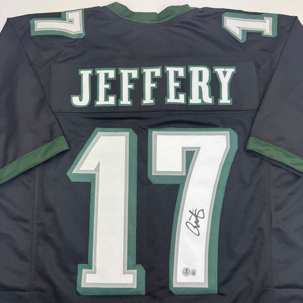 Autographed/Signed Alshon Jeffery Philadelphia Black Football Jersey Beckett BAS COA