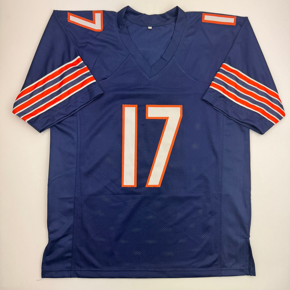 Autographed/Signed Alshon Jeffery Chicago Blue Football Jersey Beckett BAS COA