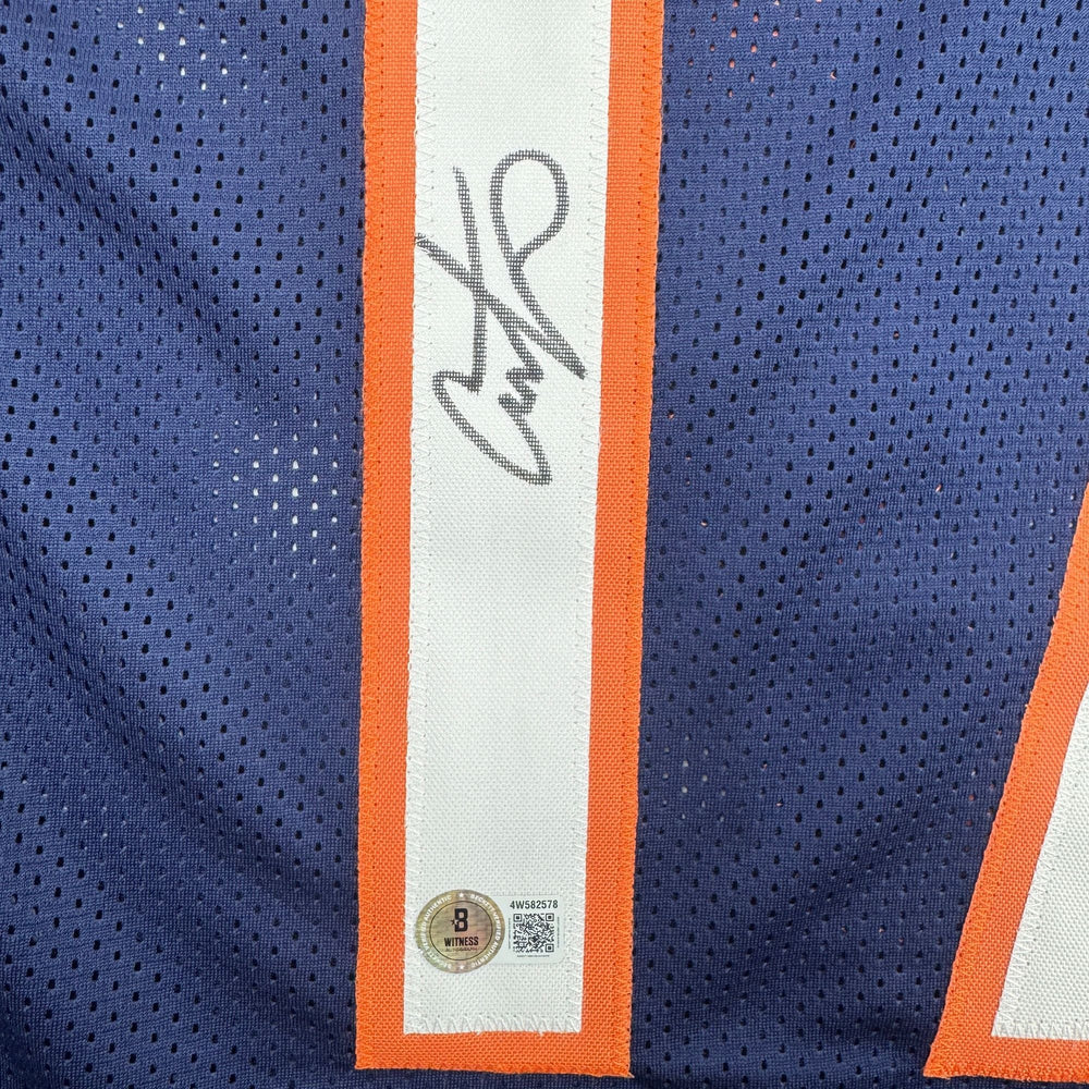 Autographed/Signed Alshon Jeffery Chicago Blue Football Jersey Beckett BAS COA