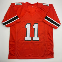 Autographed/Signed Carson Beck Miami Orange College Football Jersey Beckett BAS COA