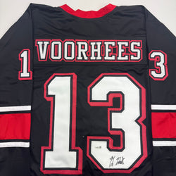Autographed/Signed Kane Hodder Jason Voorhees Friday The 13th Black Movie Jersey JSA COA