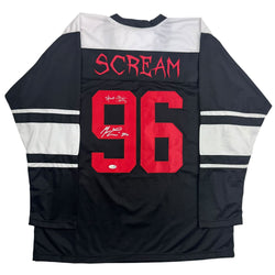 Autographed/Signed Skeet Ulrich & Matthew Lillard Dual Ghostface Scream Movie Jersey JSA COA