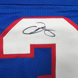 Autographed/Signed Odell Beckham Jr OBJ New York Retro Blue Football Jersey Beckett BAS COA (ONLINE ORDER ONLY)