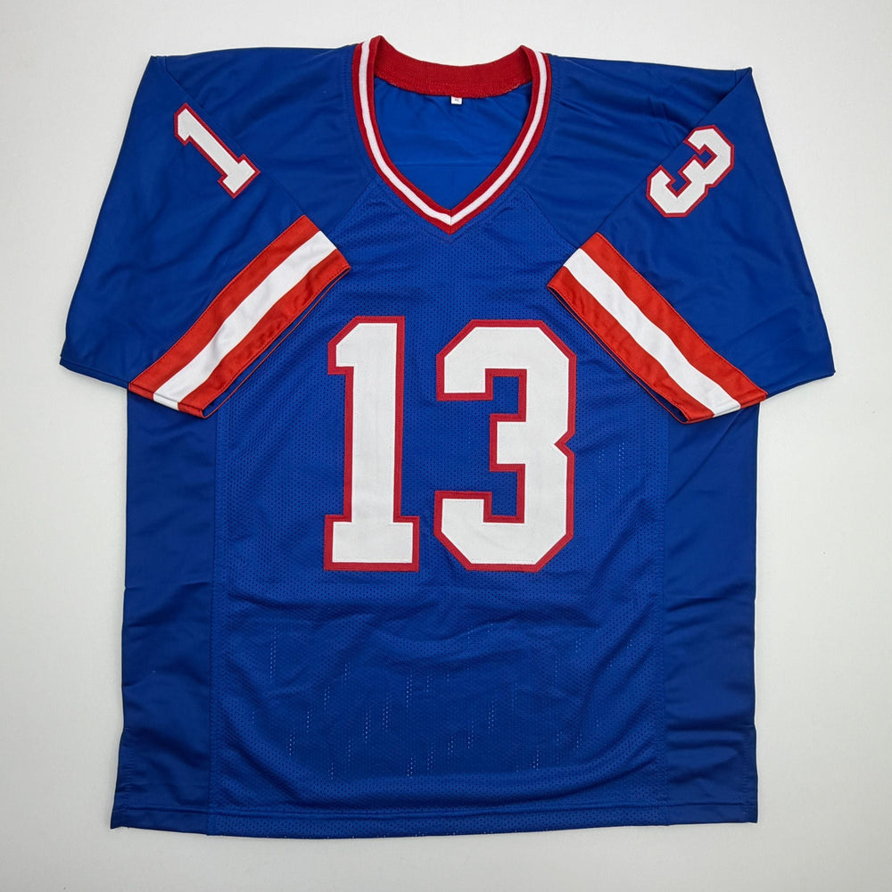 Autographed/Signed Odell Beckham Jr OBJ New York Retro Blue Football Jersey Beckett BAS COA (ONLINE ORDER ONLY)