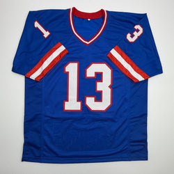 Autographed/Signed Odell Beckham Jr OBJ New York Retro Blue Football Jersey Beckett BAS COA (ONLINE ORDER ONLY)