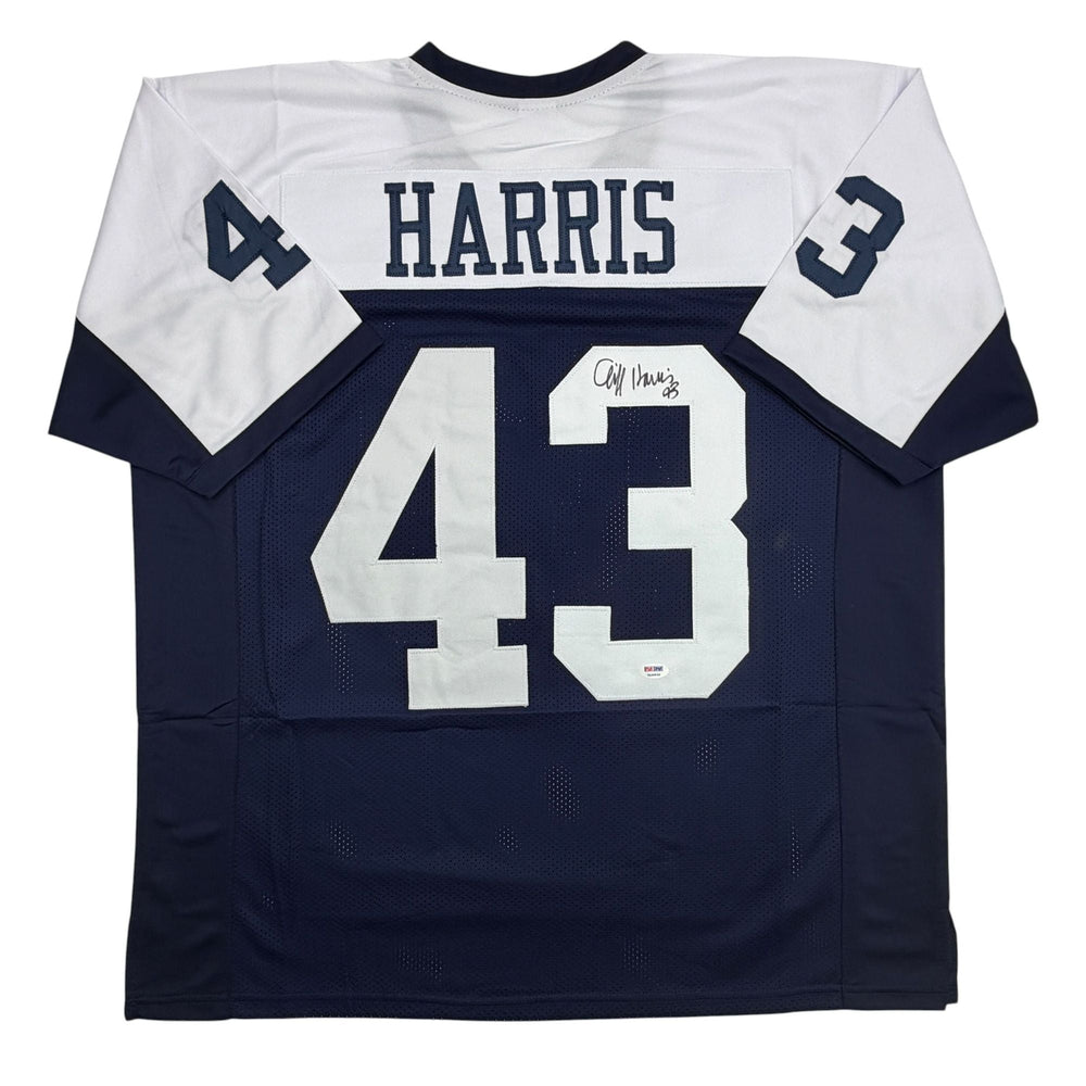 Autographed/Signed Cliff Harris Dallas Thanksgiving Day Football Jersey PSA/DNA COA