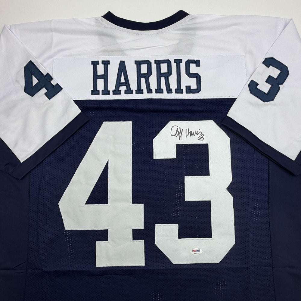 Autographed/Signed Cliff Harris Dallas Thanksgiving Day Football Jersey PSA/DNA COA