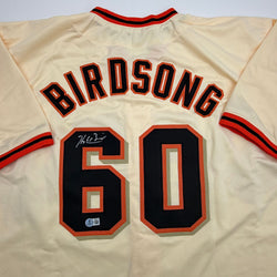Autographed/Signed Hayden Birdsong San Francisco Cream Baseball Jersey Beckett BAS COA