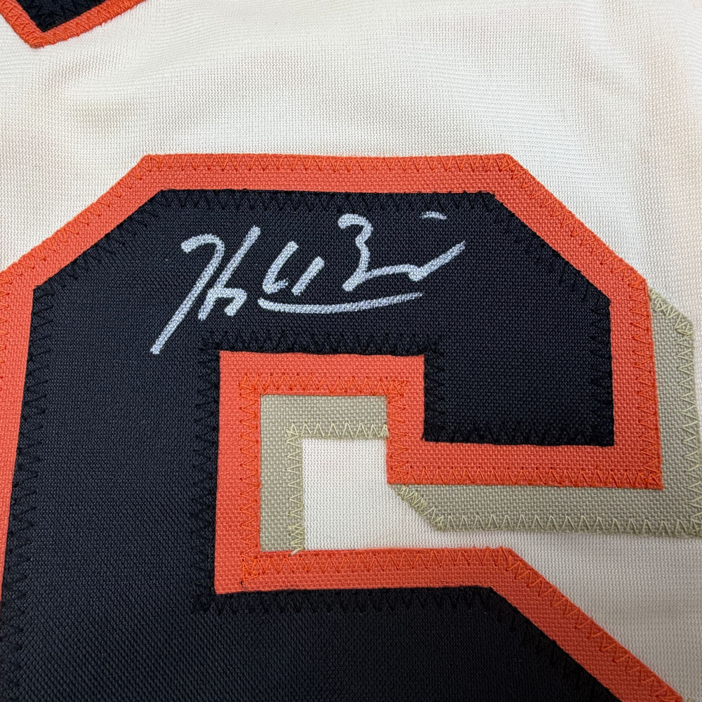 Autographed/Signed Hayden Birdsong San Francisco Cream Baseball Jersey Beckett BAS COA