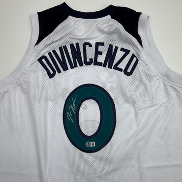 Autographed/Signed Donte Divincenzo Minnesota White Basketball Jersey Beckett BAS COA