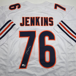 Autographed/Signed Teven Jenkins Chicago White Football Jersey Beckett BAS COA