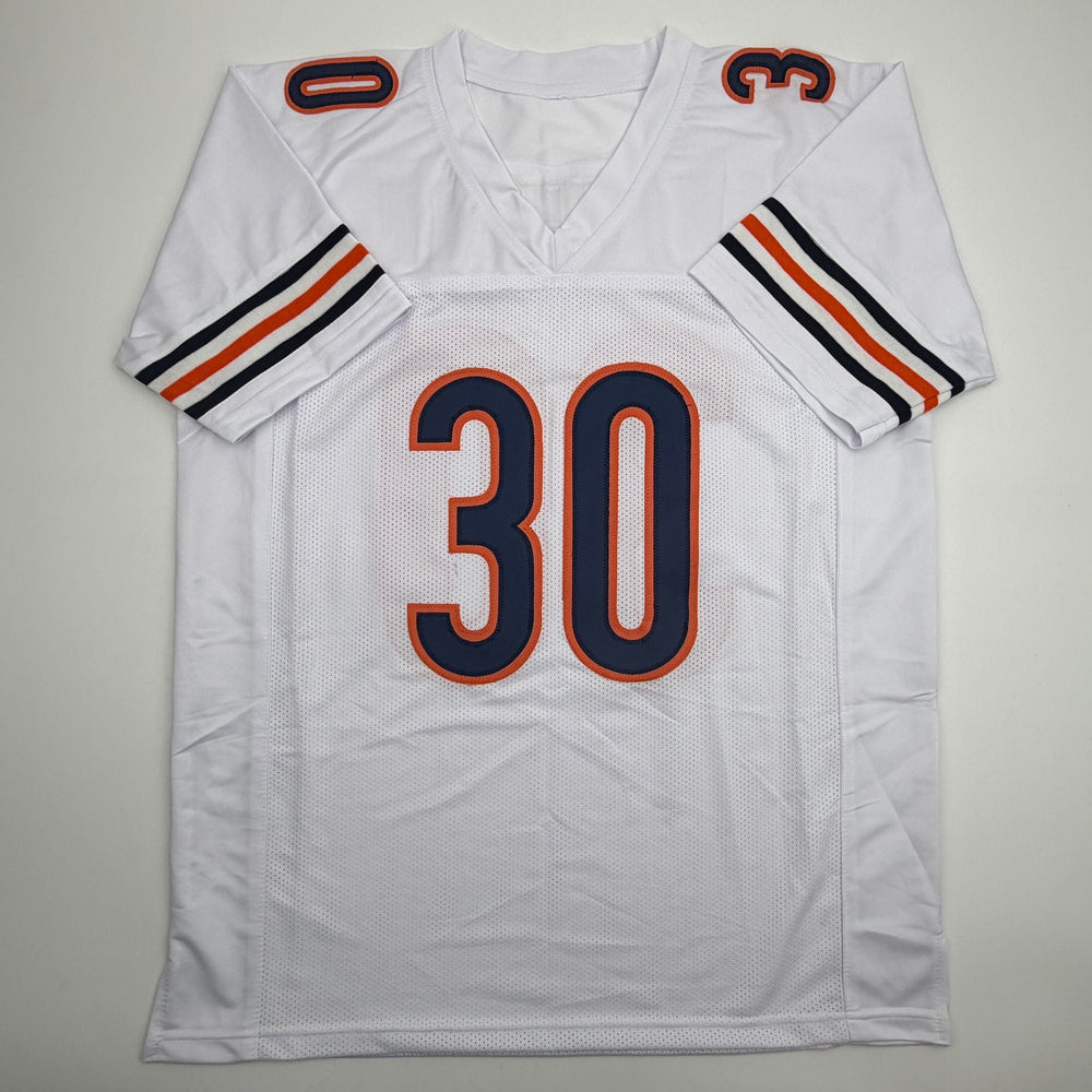 Autographed/Signed Mike Brown Chicago White Football Jersey JSA COA