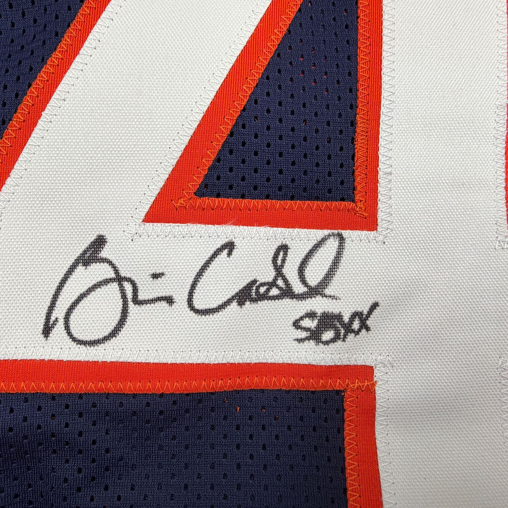 Autographed/Signed Brian Cabral Chicago Blue Football Jersey Beckett BAS COA