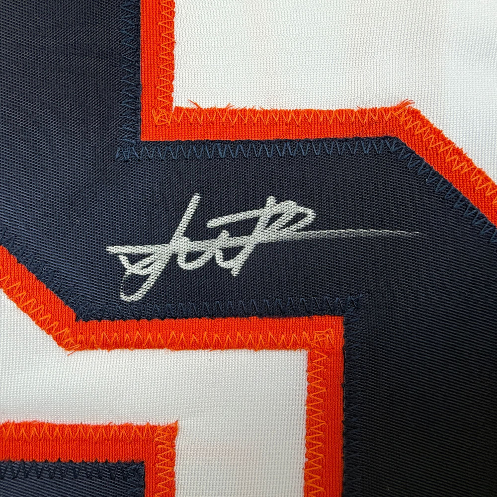 Autographed/Signed Framber Valdez Houston White Baseball Jersey Beckett BAS COA