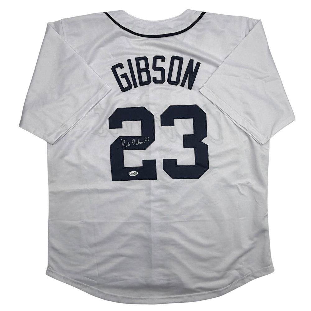Autographed/Signed Kirk Gibson Detroit White Baseball Jersey JSA COA