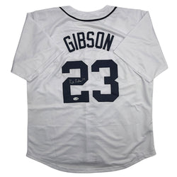 Autographed/Signed Kirk Gibson Detroit White Baseball Jersey JSA COA