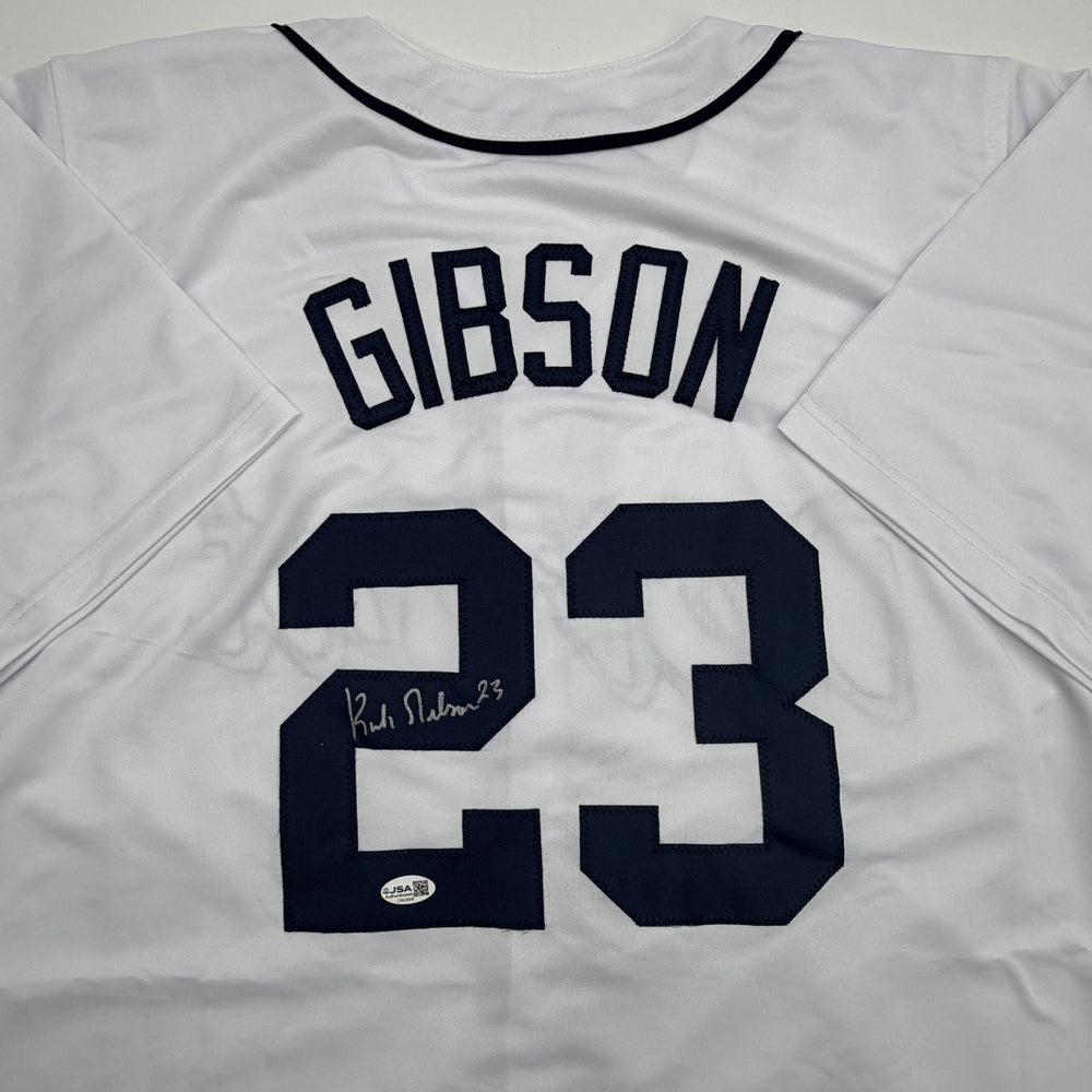Autographed/Signed Kirk Gibson Detroit White Baseball Jersey JSA COA