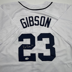 Autographed/Signed Kirk Gibson Detroit White Baseball Jersey JSA COA