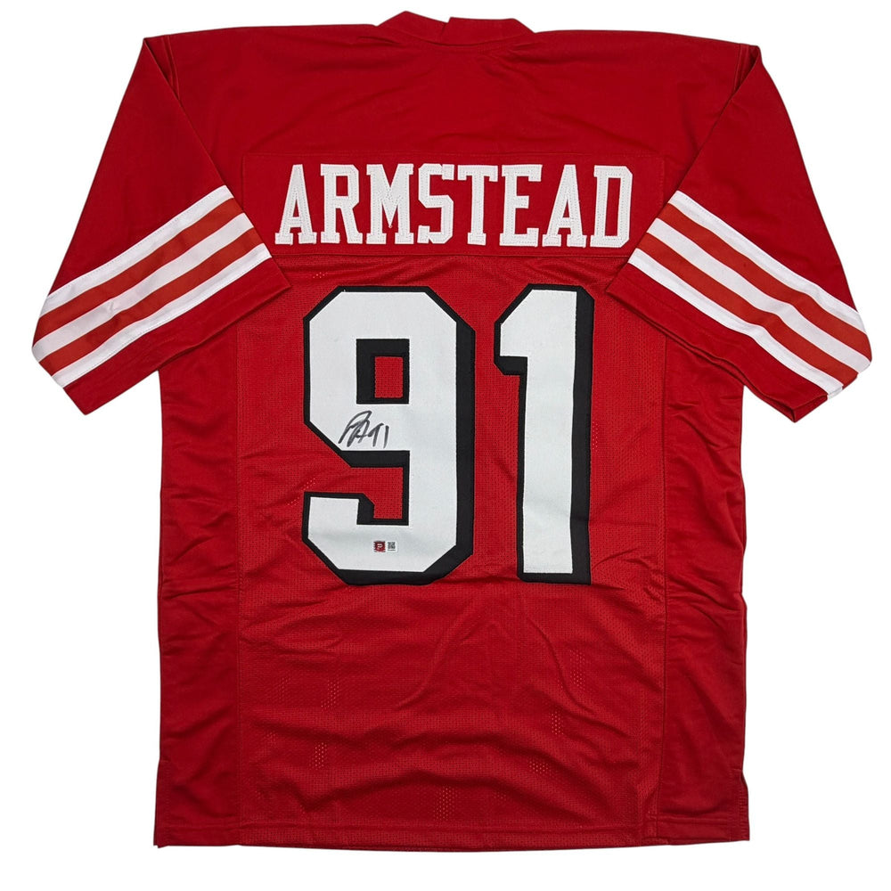 Autographed/Signed Arik Armstead San Francisco Red Alternate Football Jersey Pristine PA COA
