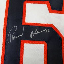 Autographed/Signed Ronel Blanco Houston White Baseball Jersey Beckett BAS COA