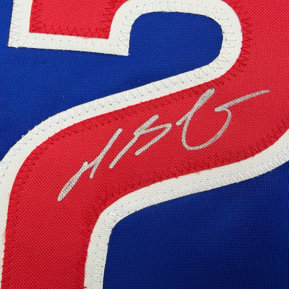 Autographed/Signed Michael Busch Chicago Blue Baseball Jersey Beckett BAS COA (ONLINE ORDER ONLY)