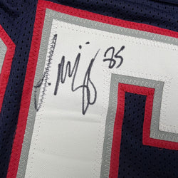 Autographed/Signed Jermaine Wiggins SB 36 Champs New England Blue Football Jersey JSA COA