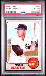 Graded 1968 Topps Mickey Mantle #280 Baseball Card PSA 6 EX-MT
