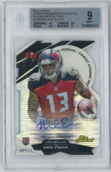 Graded 2014 Topps Finest Mike Evans #FARAME /10 Atomic Rookies Autographs Pulsar Refractors Rookie RC Football Card BGS 9 Auto 10