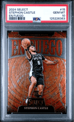 Graded 2024 Panini Select Stephon Castle #15 En Fuego Rookie RC Basketball Card PSA 10 Gem Mint