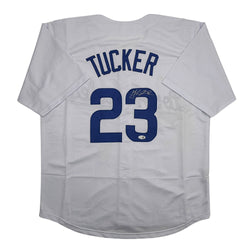 Autographed/Signed Kyle Tucker Los Angeles White Baseball Jersey JSA COA