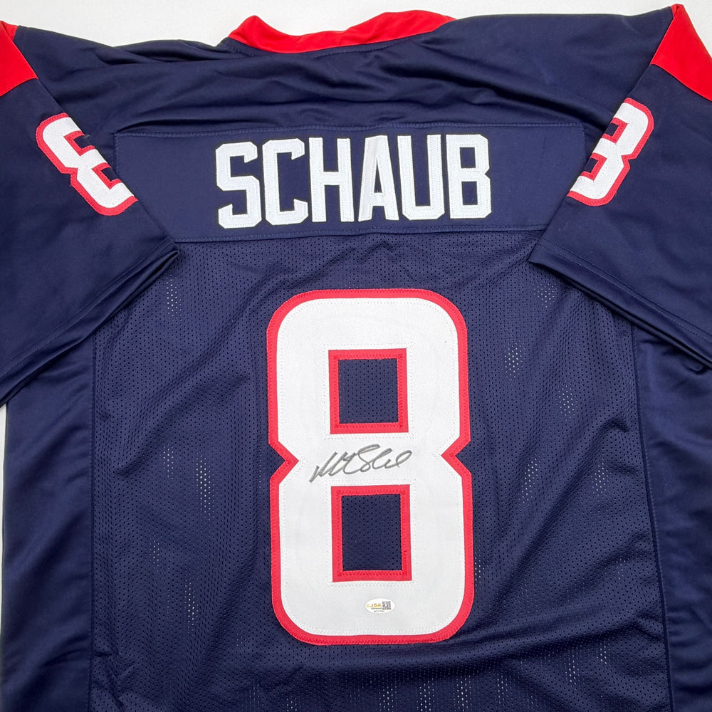 Autographed/Signed Matt Schaub Houston Navy Blue Football Jersey JSA COA