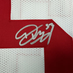 Autographed/Signed Darius Muasau New York White Football Jersey JSA COA