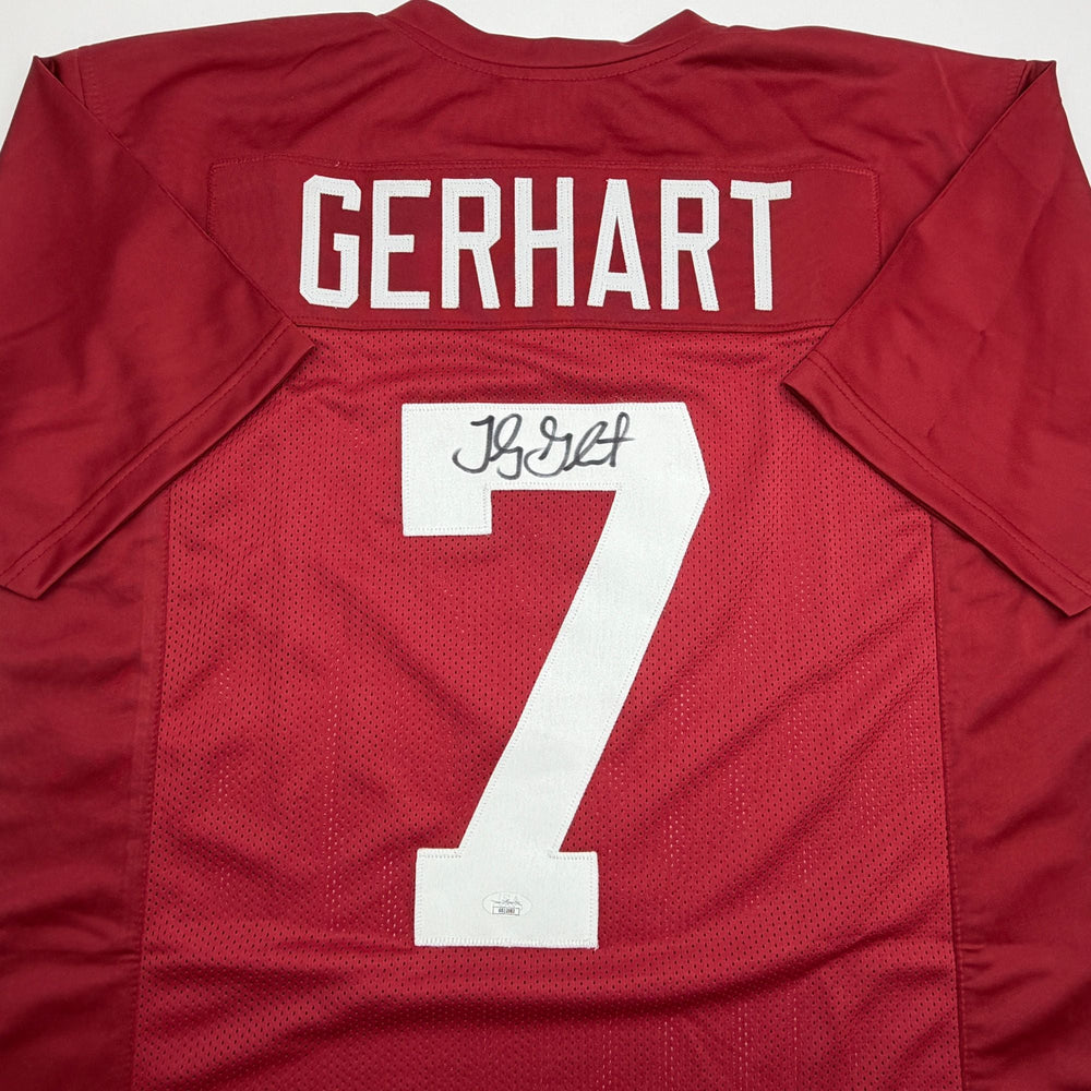 Autographed/Signed Toby Gerhart Stanford Red College Football Jersey JSA COA
