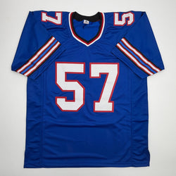 Autographed/Signed AJ A.J. Epenesa Buffalo Blue Football Jersey Beckett BAS COA