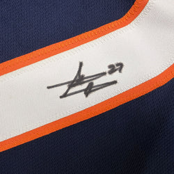 Autographed/Signed Steve Atwater Denver Blue Football Jersey JSA COA (ONLINE ORDER ONLY)