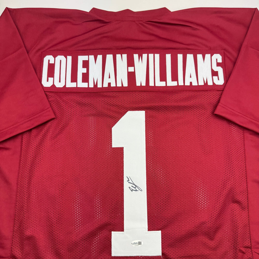 Autographed/Signed Ryan Coleman-Williams Alabama Red College Football Jersey JSA COA