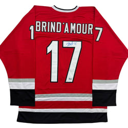 Autographed/Signed Rod Brind'Amour Carolina Red Hockey Jersey Beckett BAS COA