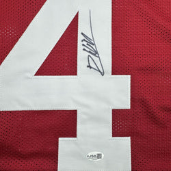 Autographed/Signed Daniel Hill Alabama Red College Football Jersey JSA COA