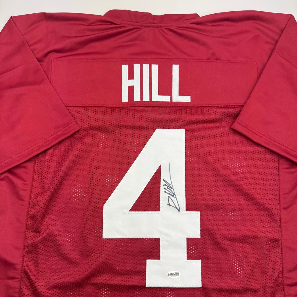 Autographed/Signed Daniel Hill Alabama Red College Football Jersey JSA COA